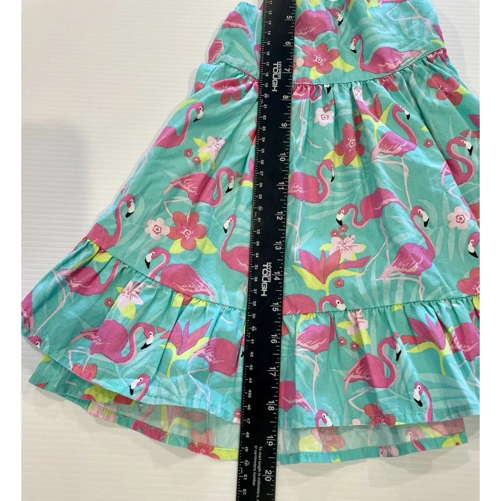 Gymboree Girls 9 12 Months Beautiful Tropical Green Flamingo Halter Dress 9m 12m